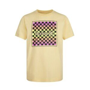 NEW Hurley Melon Tint Orange Skater Check Short Sleeve T Shirt Youth Boys XL